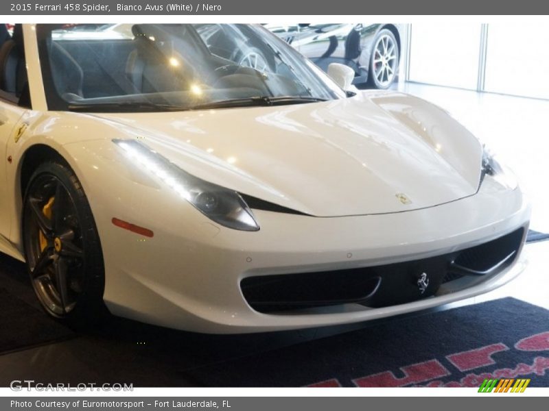 Bianco Avus (White) / Nero 2015 Ferrari 458 Spider