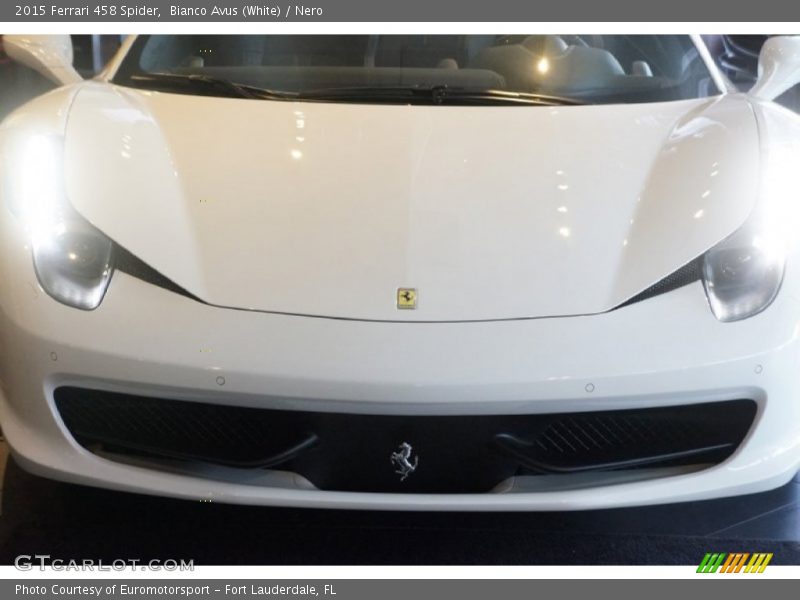 Bianco Avus (White) / Nero 2015 Ferrari 458 Spider