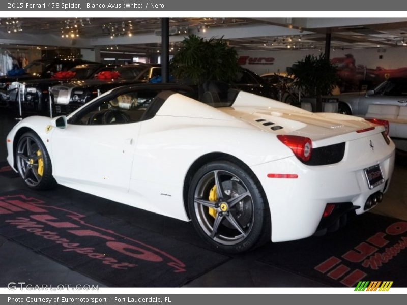 Bianco Avus (White) / Nero 2015 Ferrari 458 Spider