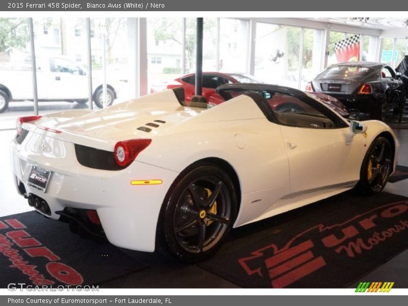 Bianco Avus (White) / Nero 2015 Ferrari 458 Spider