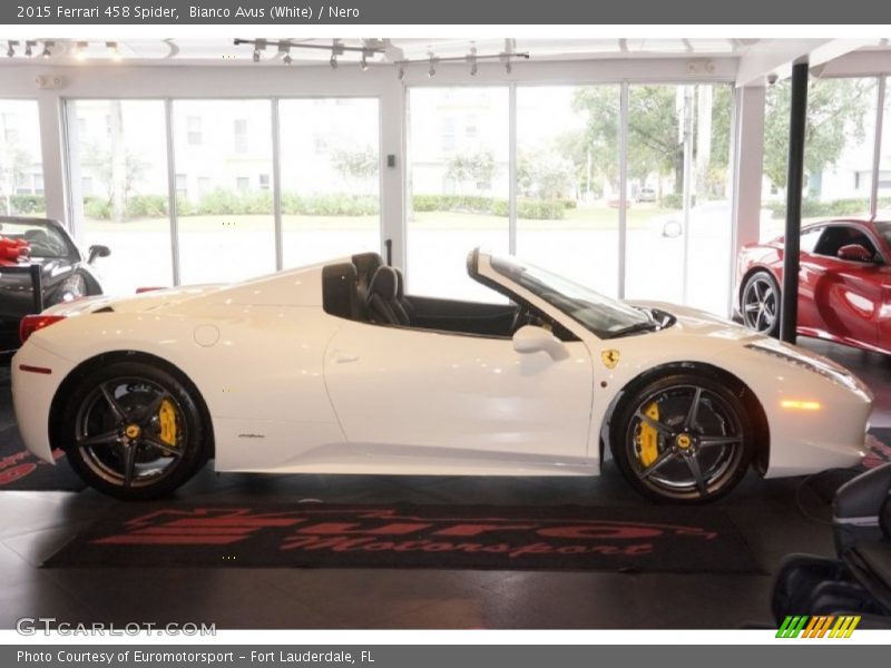 Bianco Avus (White) / Nero 2015 Ferrari 458 Spider