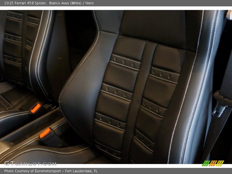 Bianco Avus (White) / Nero 2015 Ferrari 458 Spider