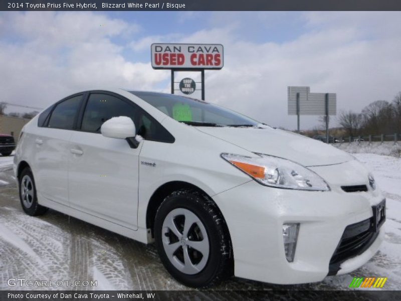 Blizzard White Pearl / Bisque 2014 Toyota Prius Five Hybrid