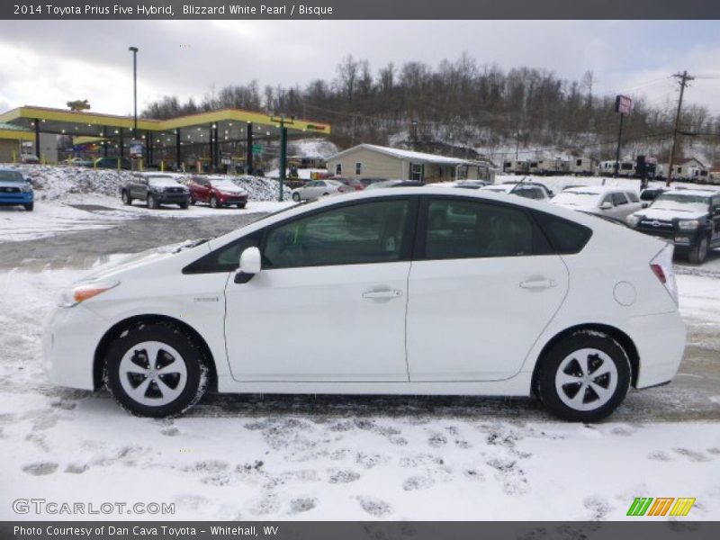 Blizzard White Pearl / Bisque 2014 Toyota Prius Five Hybrid