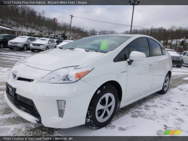 Blizzard White Pearl / Bisque 2014 Toyota Prius Five Hybrid