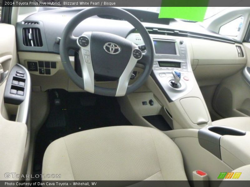 Blizzard White Pearl / Bisque 2014 Toyota Prius Five Hybrid