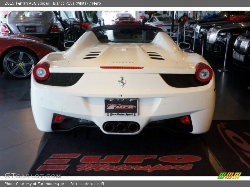Bianco Avus (White) / Nero 2015 Ferrari 458 Spider