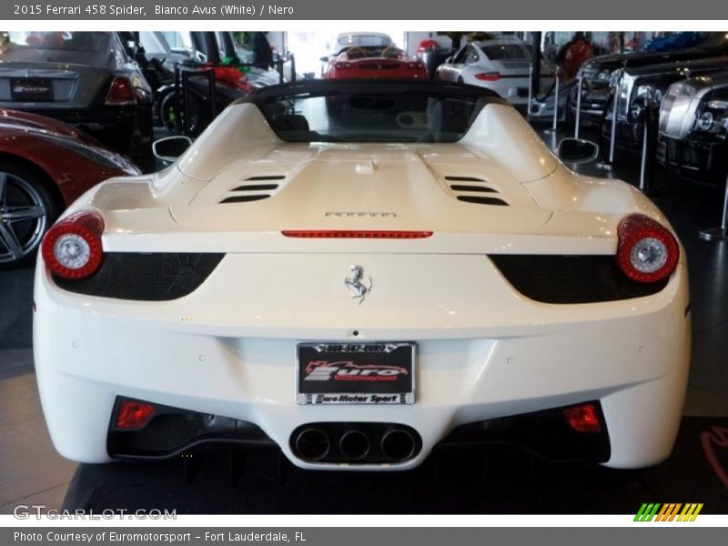 Bianco Avus (White) / Nero 2015 Ferrari 458 Spider