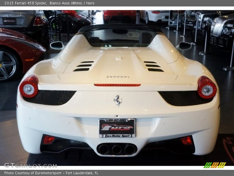 Bianco Avus (White) / Nero 2015 Ferrari 458 Spider