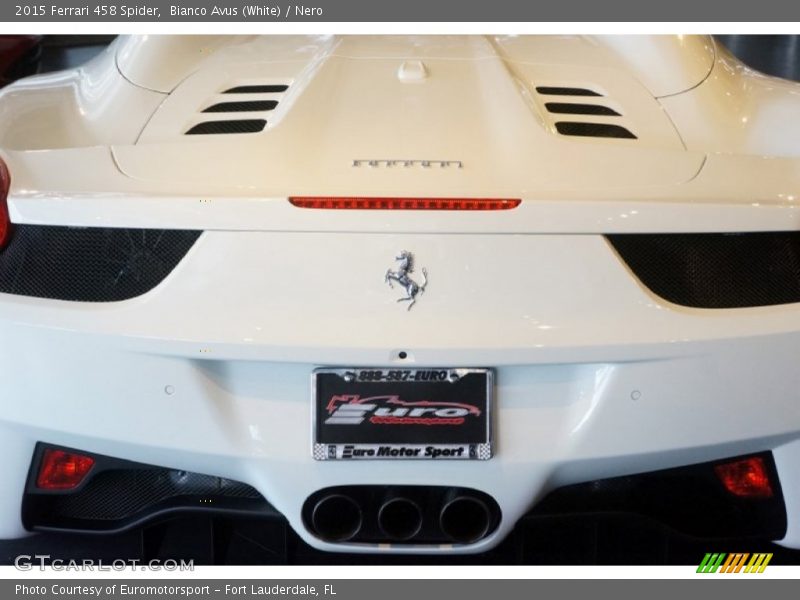 Bianco Avus (White) / Nero 2015 Ferrari 458 Spider