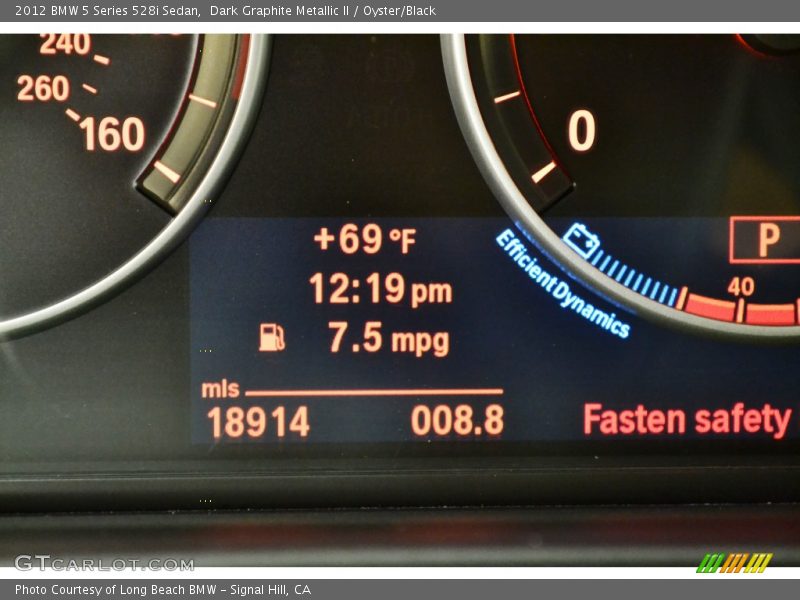 Dark Graphite Metallic II / Oyster/Black 2012 BMW 5 Series 528i Sedan