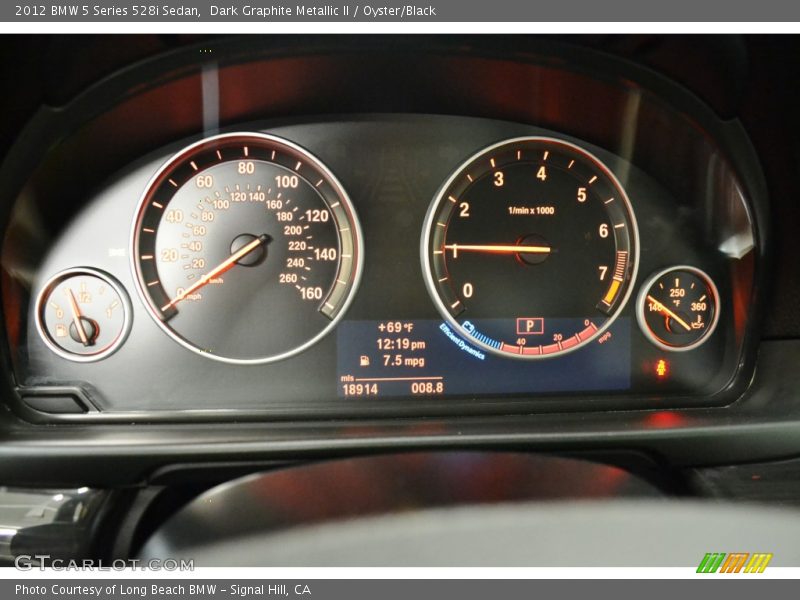 Dark Graphite Metallic II / Oyster/Black 2012 BMW 5 Series 528i Sedan