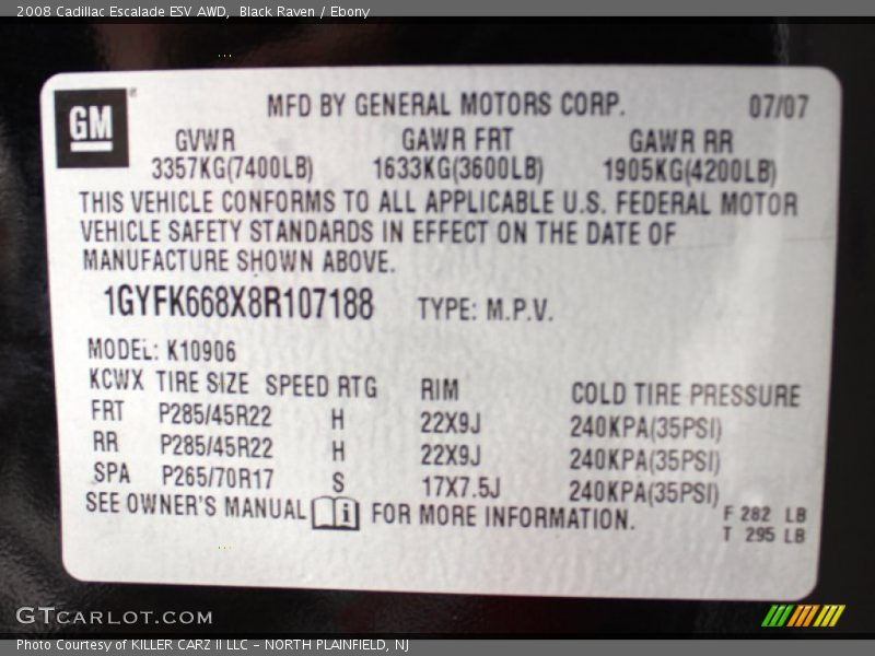 Black Raven / Ebony 2008 Cadillac Escalade ESV AWD