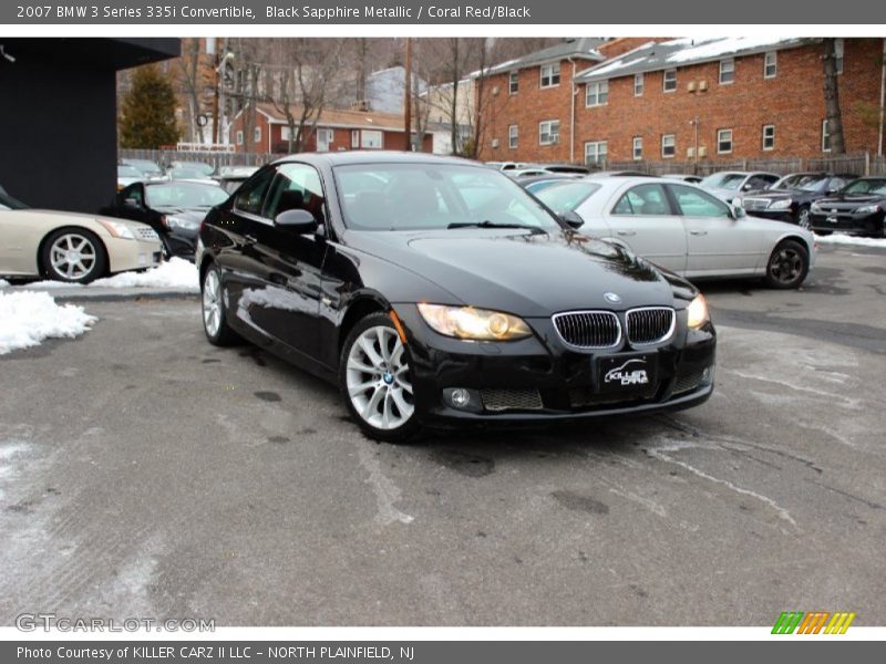 Black Sapphire Metallic / Coral Red/Black 2007 BMW 3 Series 335i Convertible