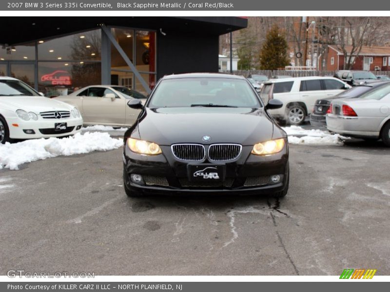 Black Sapphire Metallic / Coral Red/Black 2007 BMW 3 Series 335i Convertible