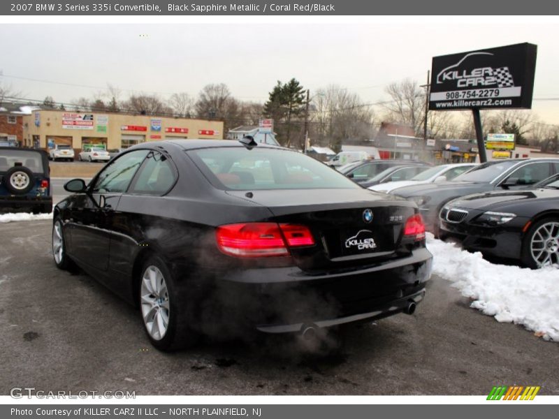 Black Sapphire Metallic / Coral Red/Black 2007 BMW 3 Series 335i Convertible