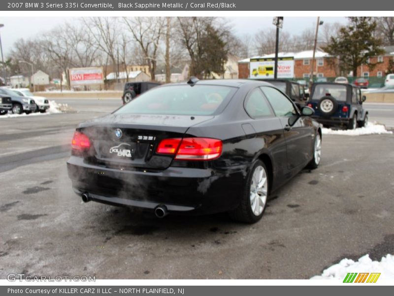 Black Sapphire Metallic / Coral Red/Black 2007 BMW 3 Series 335i Convertible