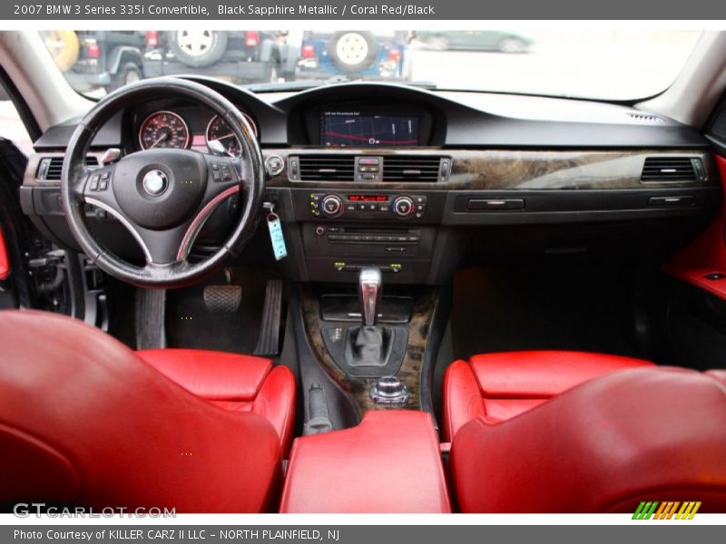 Black Sapphire Metallic / Coral Red/Black 2007 BMW 3 Series 335i Convertible
