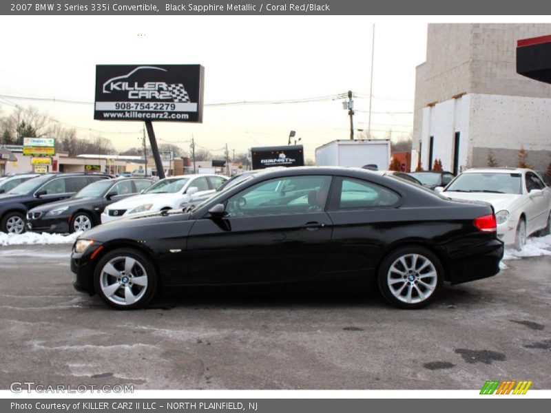 Black Sapphire Metallic / Coral Red/Black 2007 BMW 3 Series 335i Convertible