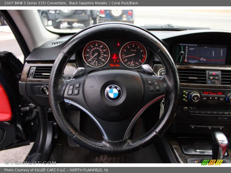 Black Sapphire Metallic / Coral Red/Black 2007 BMW 3 Series 335i Convertible