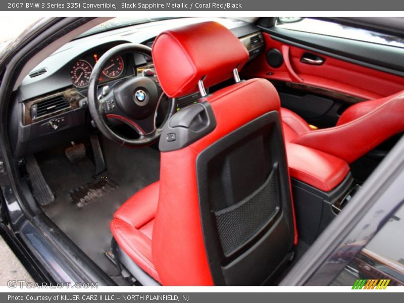 Black Sapphire Metallic / Coral Red/Black 2007 BMW 3 Series 335i Convertible