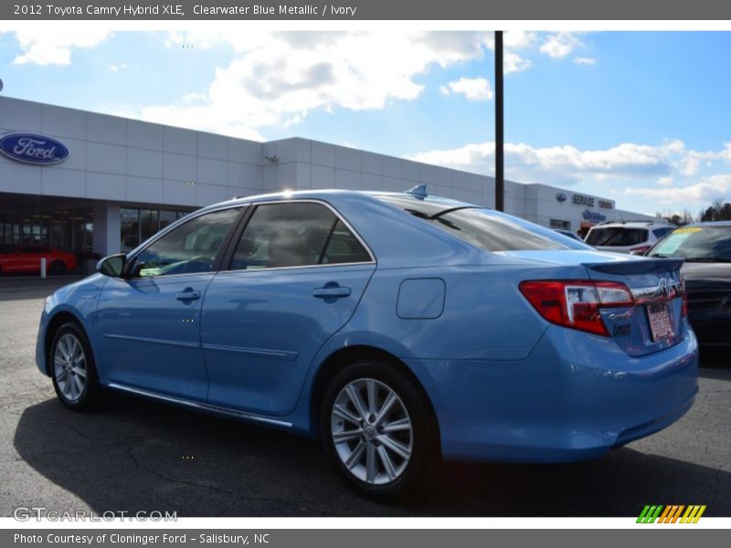 Clearwater Blue Metallic / Ivory 2012 Toyota Camry Hybrid XLE