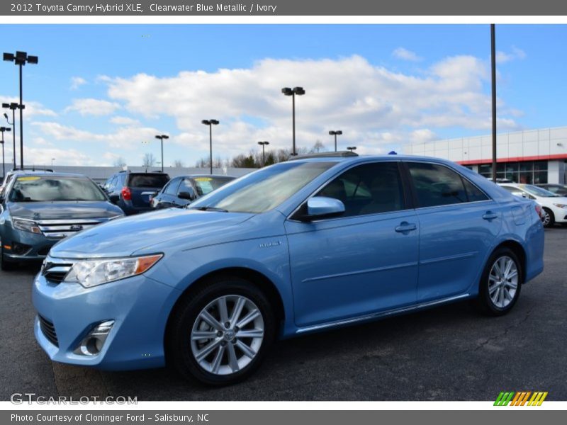Clearwater Blue Metallic / Ivory 2012 Toyota Camry Hybrid XLE