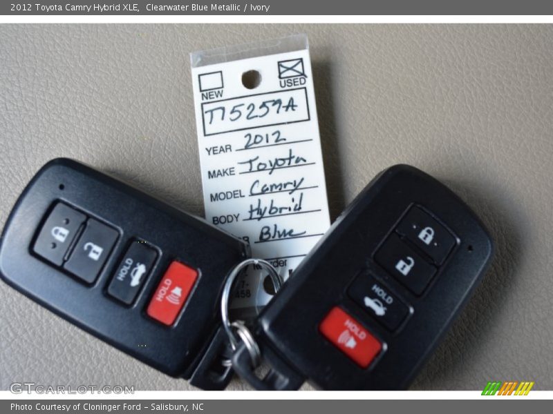 Clearwater Blue Metallic / Ivory 2012 Toyota Camry Hybrid XLE