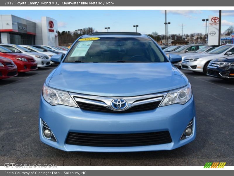 Clearwater Blue Metallic / Ivory 2012 Toyota Camry Hybrid XLE