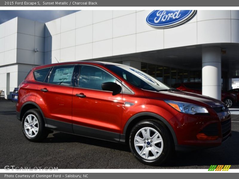 Sunset Metallic / Charcoal Black 2015 Ford Escape S