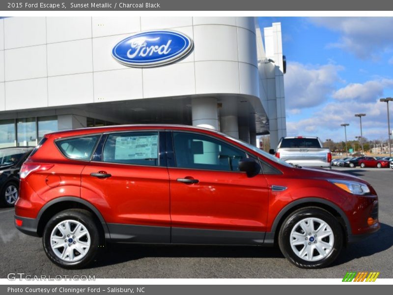 Sunset Metallic / Charcoal Black 2015 Ford Escape S