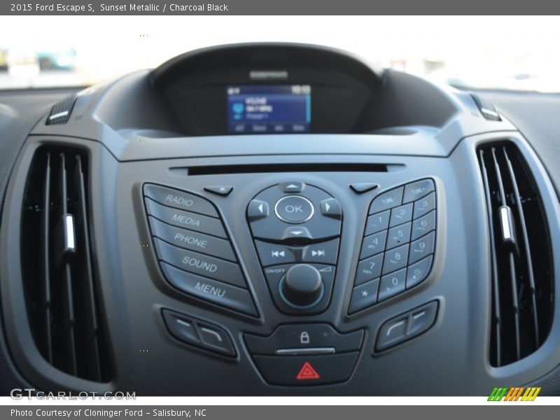 Sunset Metallic / Charcoal Black 2015 Ford Escape S
