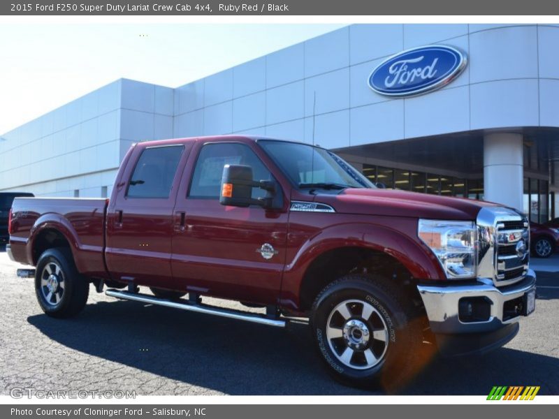 Ruby Red / Black 2015 Ford F250 Super Duty Lariat Crew Cab 4x4