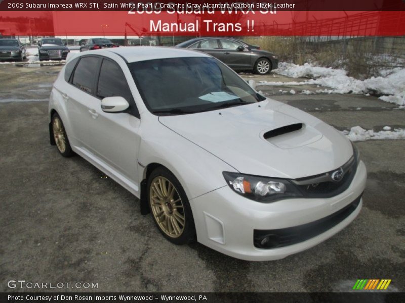 Satin White Pearl / Graphite Gray Alcantara/Carbon Black Leather 2009 Subaru Impreza WRX STi