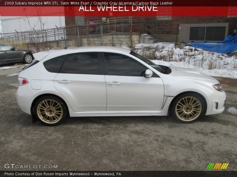 Satin White Pearl / Graphite Gray Alcantara/Carbon Black Leather 2009 Subaru Impreza WRX STi
