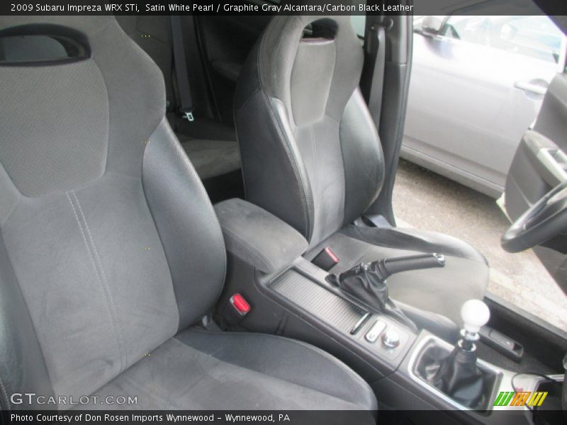 Satin White Pearl / Graphite Gray Alcantara/Carbon Black Leather 2009 Subaru Impreza WRX STi