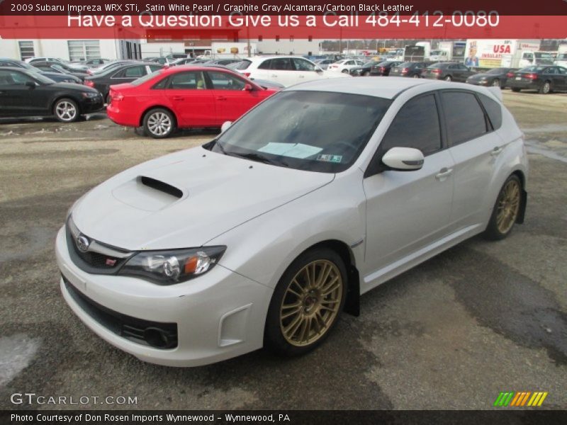 Satin White Pearl / Graphite Gray Alcantara/Carbon Black Leather 2009 Subaru Impreza WRX STi