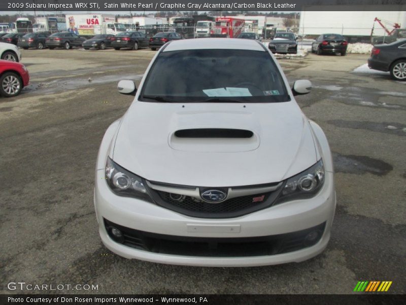 Satin White Pearl / Graphite Gray Alcantara/Carbon Black Leather 2009 Subaru Impreza WRX STi