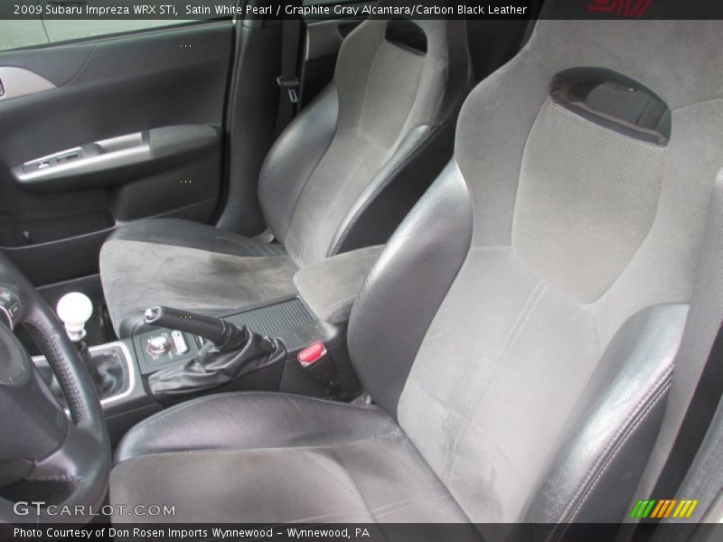 Satin White Pearl / Graphite Gray Alcantara/Carbon Black Leather 2009 Subaru Impreza WRX STi