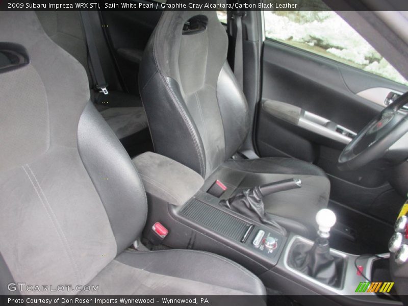 Satin White Pearl / Graphite Gray Alcantara/Carbon Black Leather 2009 Subaru Impreza WRX STi