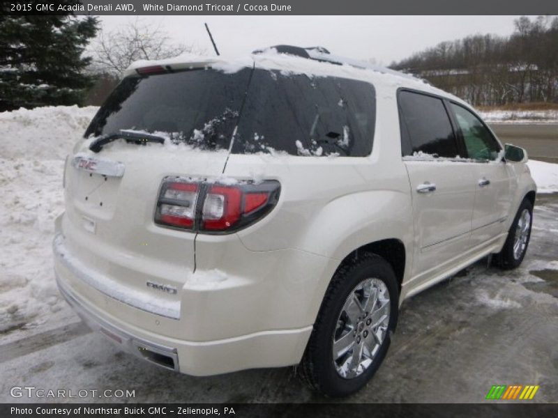 White Diamond Tricoat / Cocoa Dune 2015 GMC Acadia Denali AWD