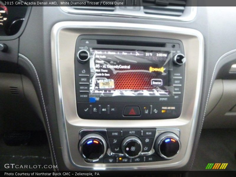 White Diamond Tricoat / Cocoa Dune 2015 GMC Acadia Denali AWD