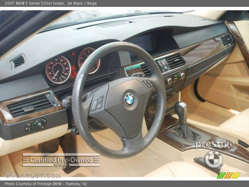 Jet Black / Beige 2007 BMW 5 Series 530xi Sedan