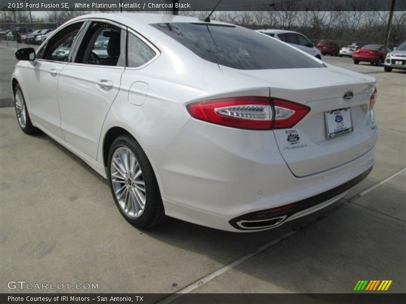 White Platinum Metallic / Charcoal Black 2015 Ford Fusion SE