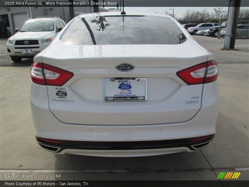 White Platinum Metallic / Charcoal Black 2015 Ford Fusion SE