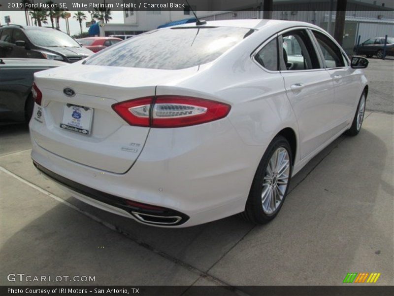 White Platinum Metallic / Charcoal Black 2015 Ford Fusion SE