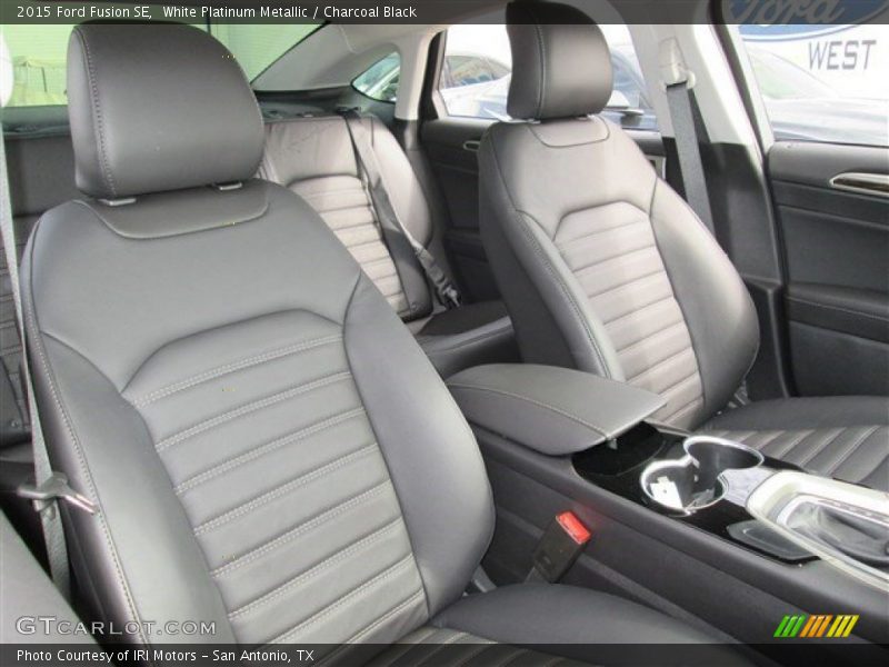 White Platinum Metallic / Charcoal Black 2015 Ford Fusion SE
