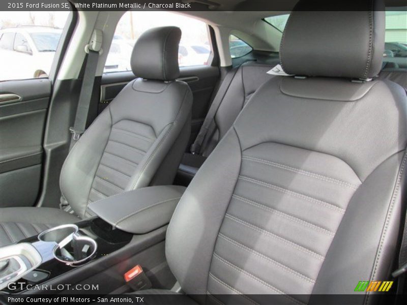 White Platinum Metallic / Charcoal Black 2015 Ford Fusion SE