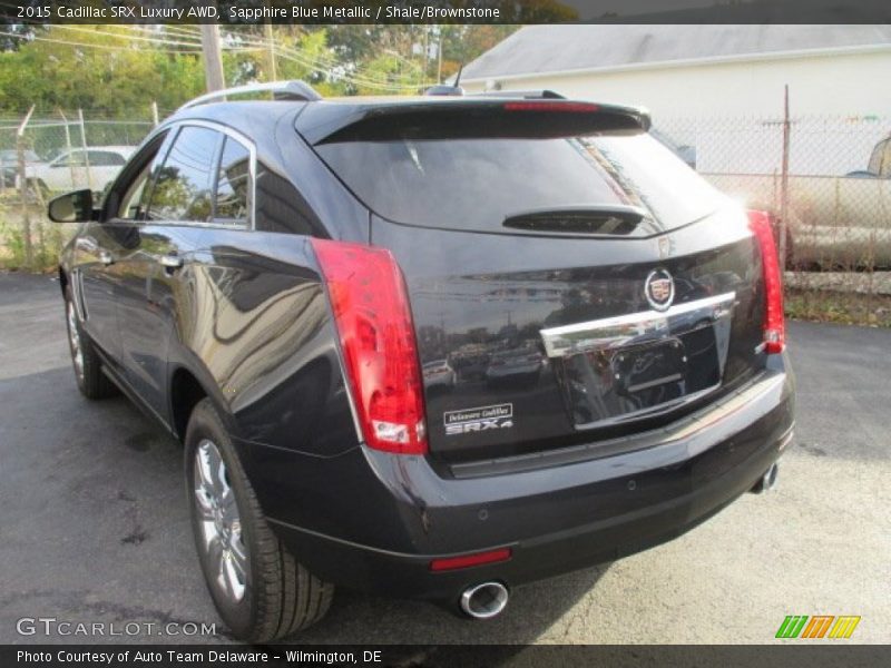Sapphire Blue Metallic / Shale/Brownstone 2015 Cadillac SRX Luxury AWD