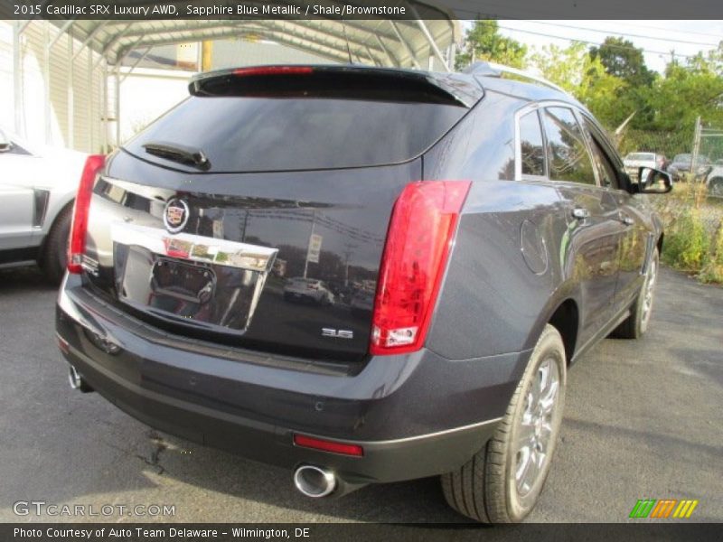 Sapphire Blue Metallic / Shale/Brownstone 2015 Cadillac SRX Luxury AWD
